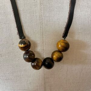 Tigers eye necklace on leather cord